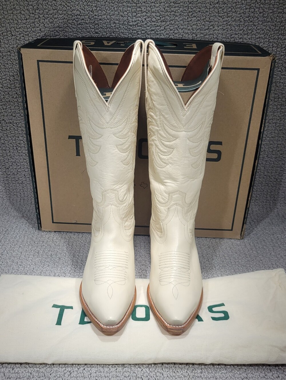 Tecovas The Annie Women's US Size 8C Beige Bone Cowhide Leather Cowgirl Boots